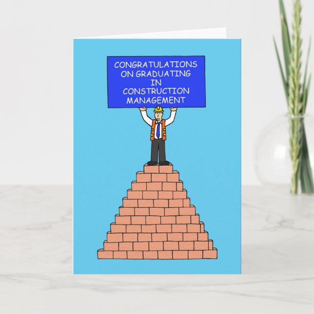 Graduation In Construction Management. Card (Front)