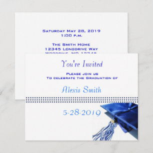 Graduation Invitation - Blue Cap and Tassel II
