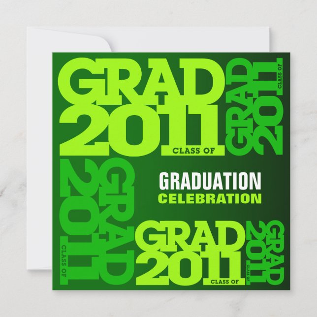 Graduation Invitation Celebrate 2011 Go Green (Front)