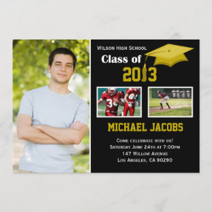 Graduation Invitation Class of 2013 Black Gold