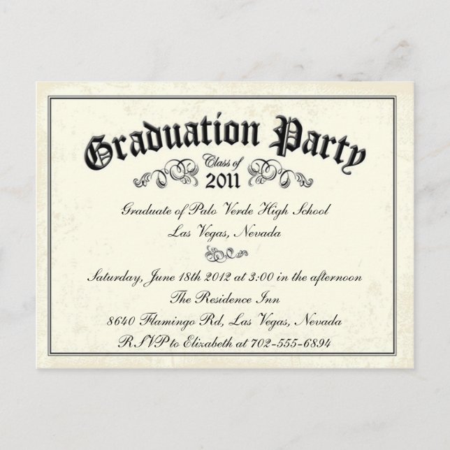 Graduation Invitation Diploma style (Front)