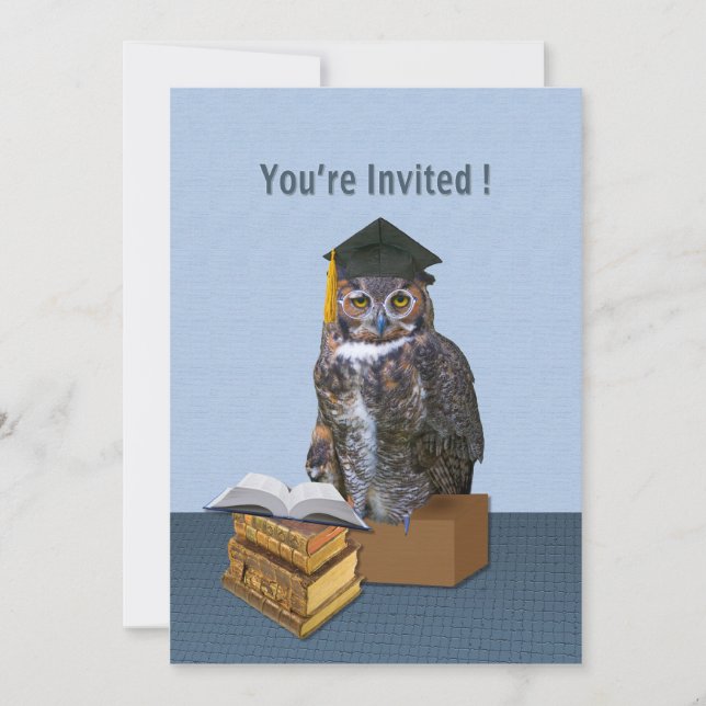 Graduation Invitation, Humourous Owl Invitation (Front)