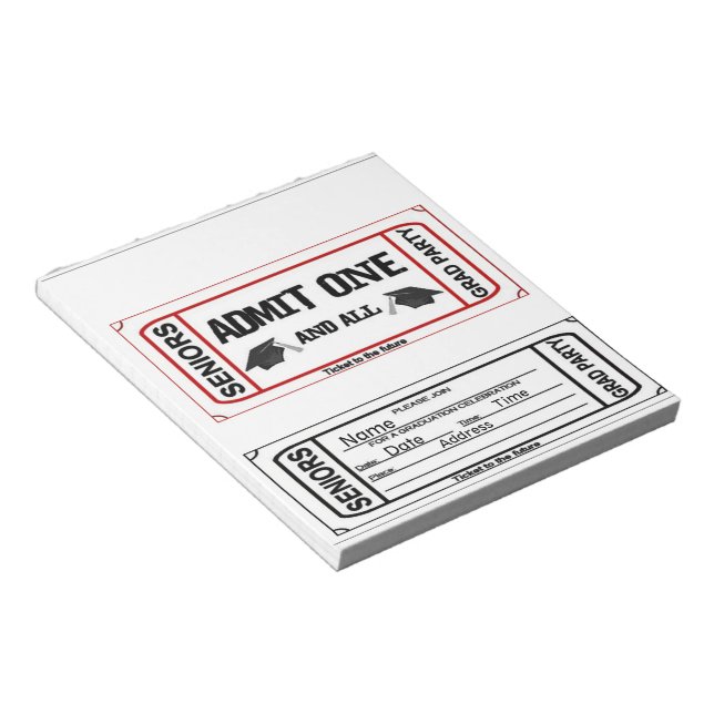 Graduation Invitation Party Favor Candy Wrappers Notepad (Angled)