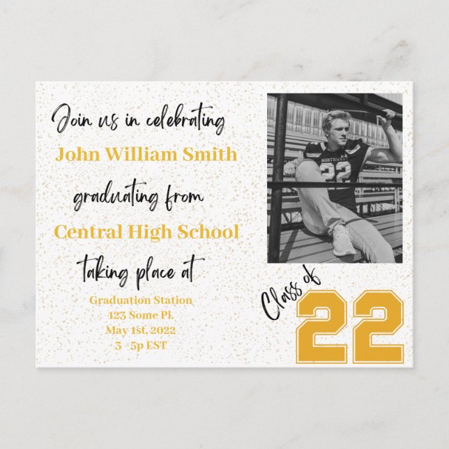 Graduation Invitation - Post Card (No Envelopes) (Front)