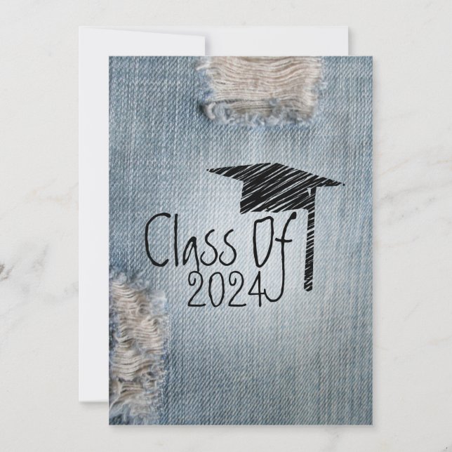 Graduation Invitation - Ripped Jeans Class of 2024 (Front)