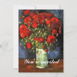 Graduation Invitation. Vase with Red Poppies Invitation