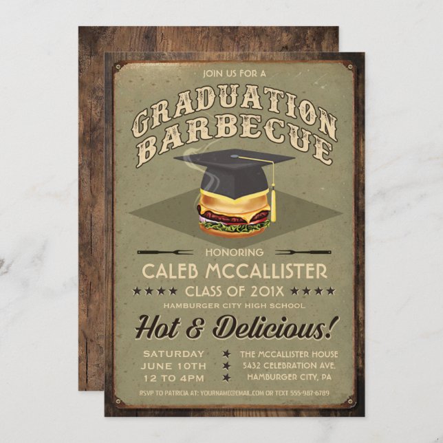 Graduation Invitations | BBQ Party (Front/Back)