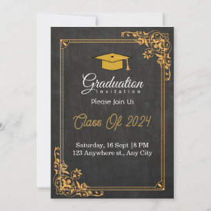 graduation invitations   black & gold