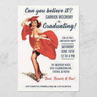 Graduation Invitations | Vintage Pin-Up Girl