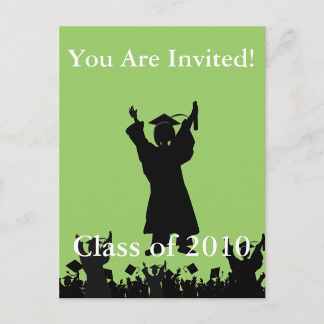 Graduation Invite- Enter Current Year & Your Colou Invitation Postcard (Front)