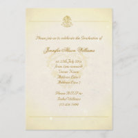 Graduation Invite Vintage Parchment Paper Style