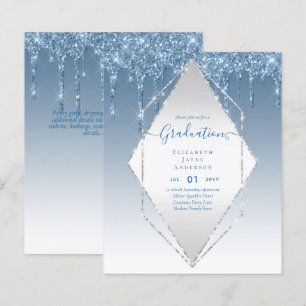 GRADUATION INVITES - Dripping Glitter Girly Glamou