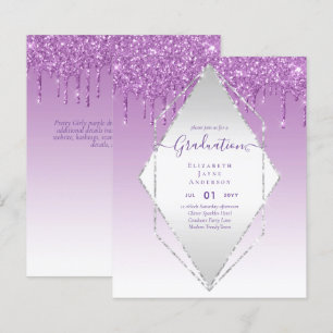 GRADUATION INVITES - Dripping Glitter Girly Glamou
