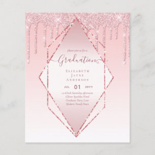 GRADUATION INVITES - Dripping Glitter Girly Glamou Flyer