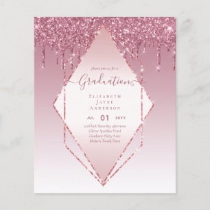GRADUATION INVITES - Dripping Glitter Girly Glamou Flyer