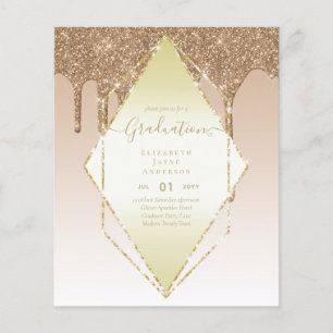 GRADUATION INVITES - Dripping Glitter Girly Glamou Flyer