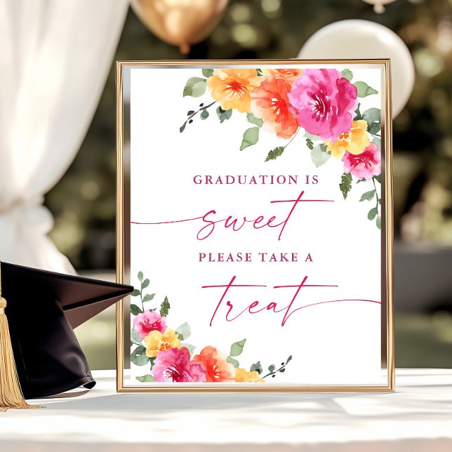 Graduation Is Sweet Festive Bright Floral Sign (Creator Uploaded)