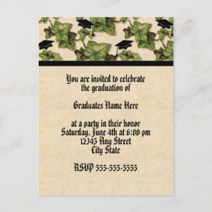 Graduation Ivy Party Invitation Postcard