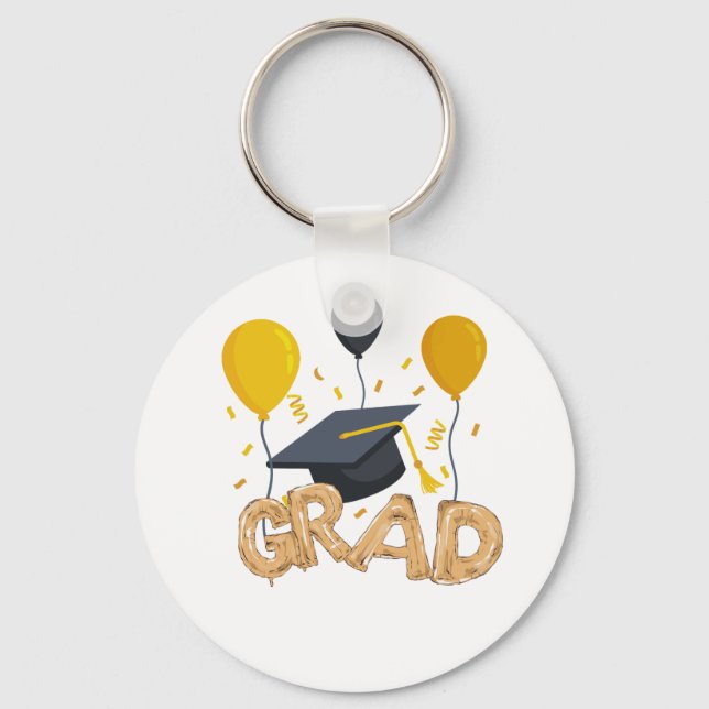 Graduation Joy Captured in a Dreamy Design Key Ring (Front)