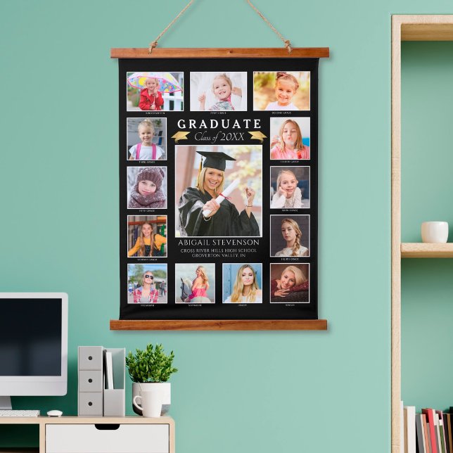 Graduation K-12 Photo Collage Graduate Keepsake Hanging Tapestry (Creator Uploaded)