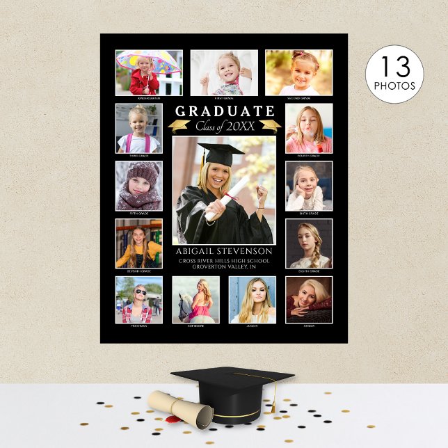 Graduation K-12 Photo Collage Graduate Keepsake Poster (Creator Uploaded)