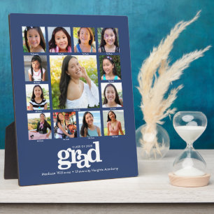 Graduation K–12 Photo Collage Modern Bold Blue Plaque