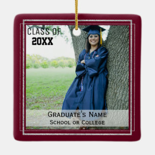 Graduation Keepsake (Changeable Background Colour) Ceramic Ornament