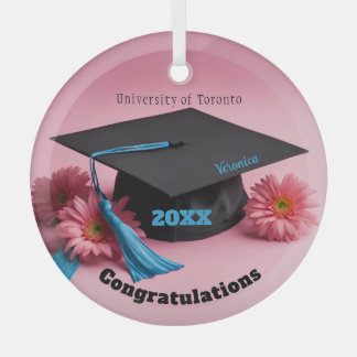 Graduation keepsake customizable glass tree decoration