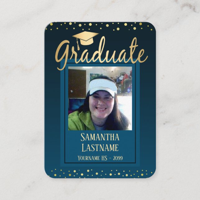 Graduation Keepsake Guest Card One Photo (Front)