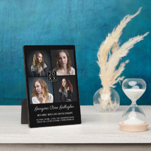 Graduation Keepsake Modern Photo Collage Classy Bk Plaque