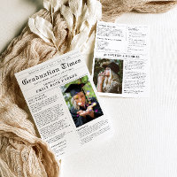 Graduation Keepsake Newspaper Photo Announcement