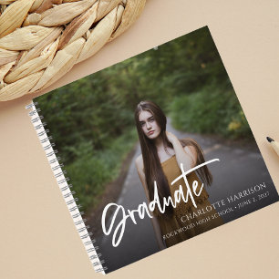 Graduation Keepsake Script Photo Guest Notebook