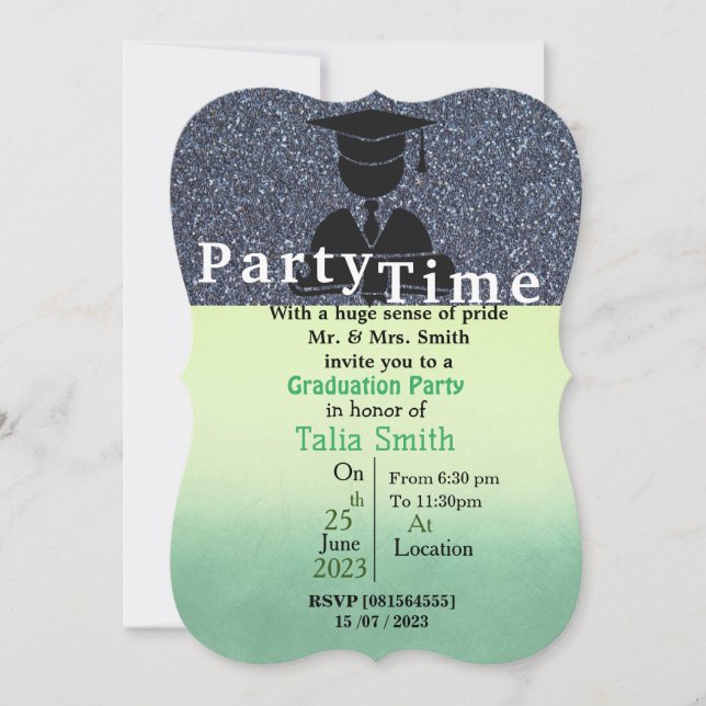 Graduation kiss  invitation (Front)