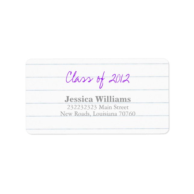 Graduation Label (Front)