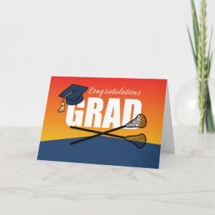 Graduation Lacrosse Athlete Congratulations Grad Card