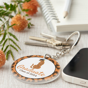 Graduation Leopard Acrylic Keychain