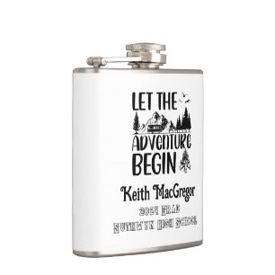 Graduation Let the Adventure Begin Hip Flask