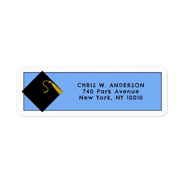 Graduation Light Blue Return Address Labels (Front)