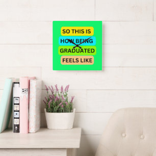 Graduation light green square wall clock SO_THIS_