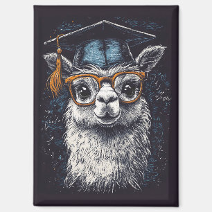 Graduation Llama Illustration Magnet