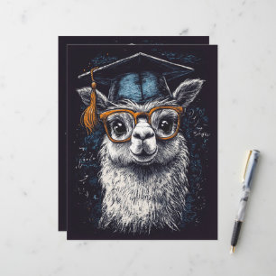 Graduation Llama Illustration Scrapbook Paper