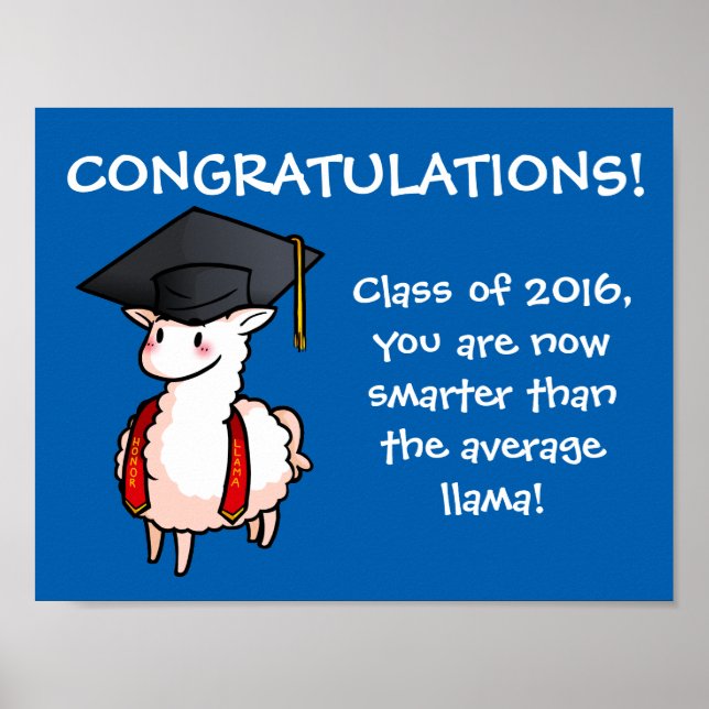 Graduation Llama Poster (Front)