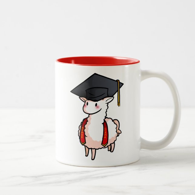 Graduation Llama Two-Tone Coffee Mug (Right)