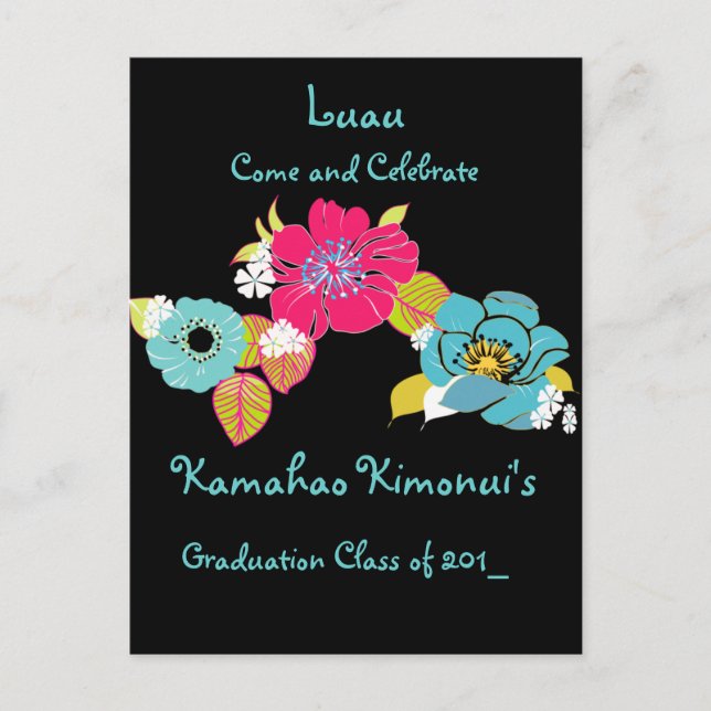 Graduation Luau Invitations postcard, class 2009 (Front)