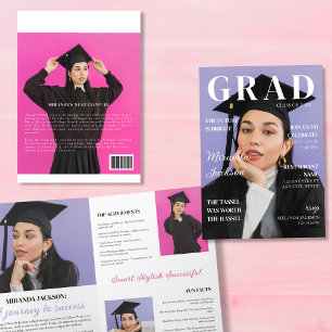 Graduation Magazine Booklet 4 Pages Fun Modern Announcement