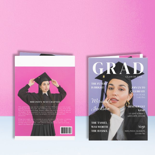 Graduation Magazine Invitation Fun Modern Booklet  (Graduation Magazine Invitation Fun Modern Booklet)