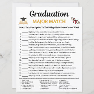 Graduation Major Match Game
