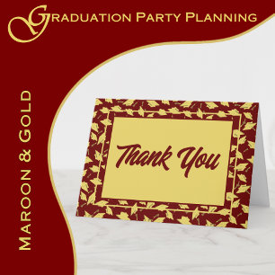 Graduation Maroon and Gold Party Thank You