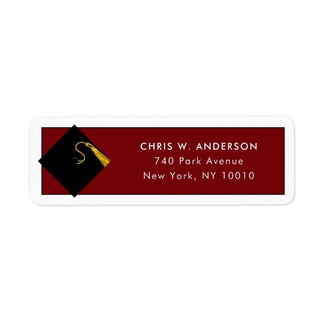 Graduation Maroon Return Address Labels (Front)
