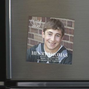 Graduation Minimalist Modern Script Magnetic